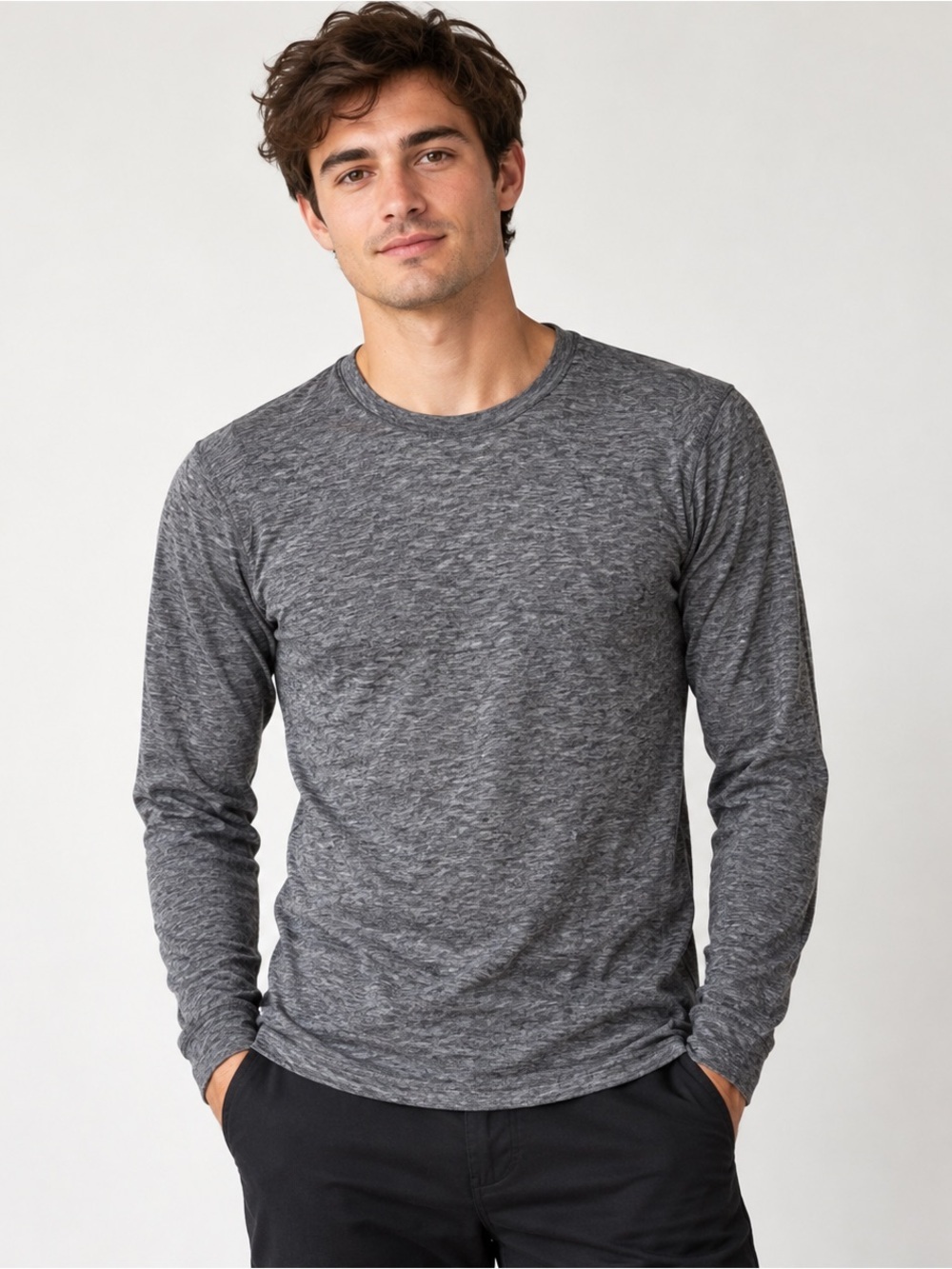 Vtg STANFIELDS Base Layer Top Mens Small Thermal Merino Blend Long Sleeve Gray